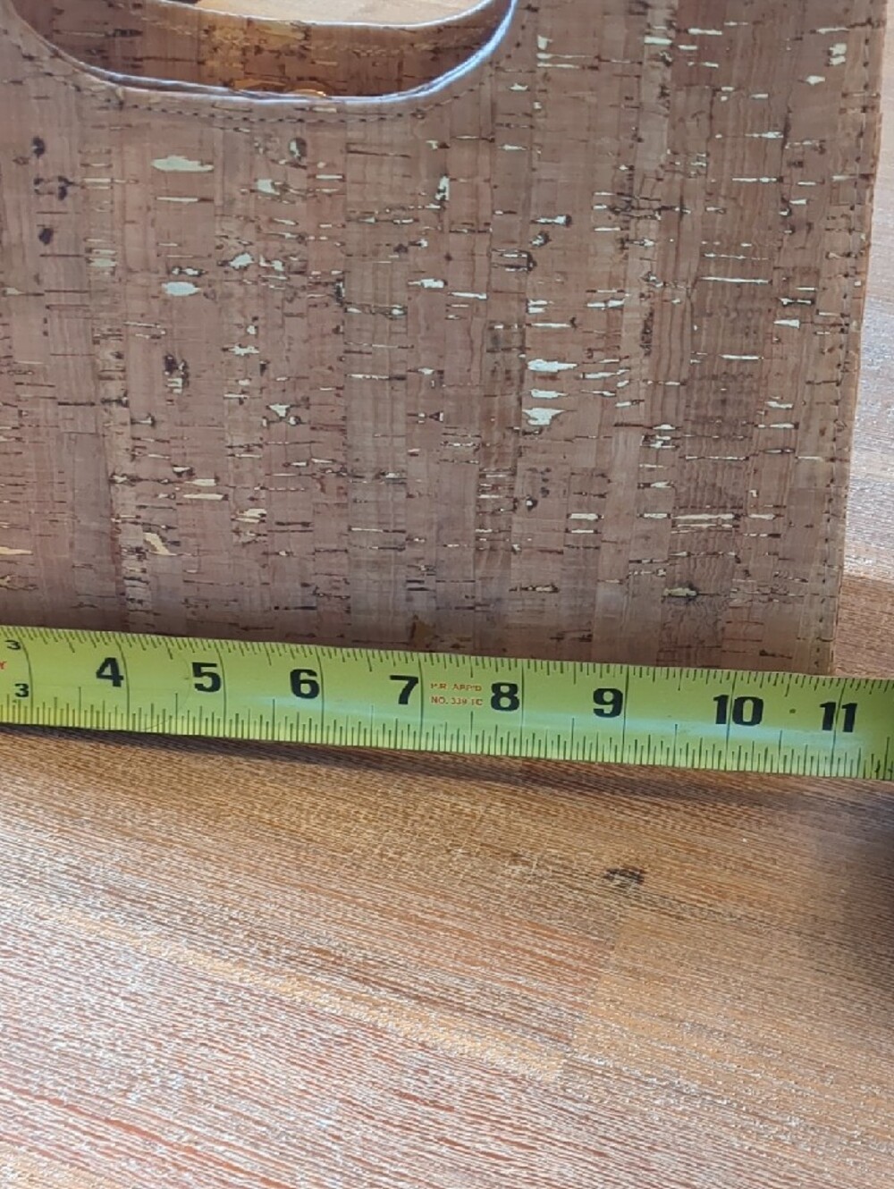 Cork Bamboo-Handle Tote Bag in Natural Brown - Picture 10 of 12
